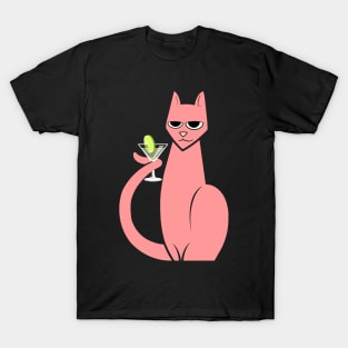 Cat w/ Martini T-Shirt